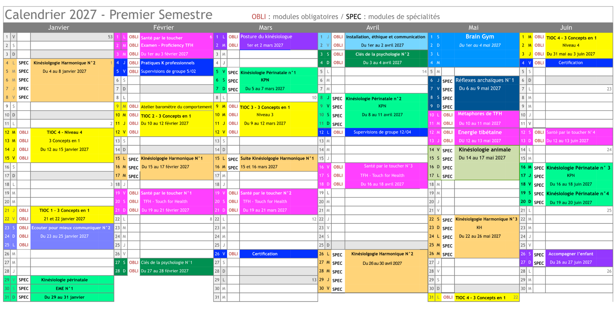 calendrier cfk 2027 semestre1